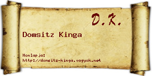 Domsitz Kinga névjegykártya