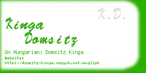 kinga domsitz business card